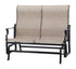 Gensun Bel Air Sling High Back Loveseat Glider in Midnight Gold