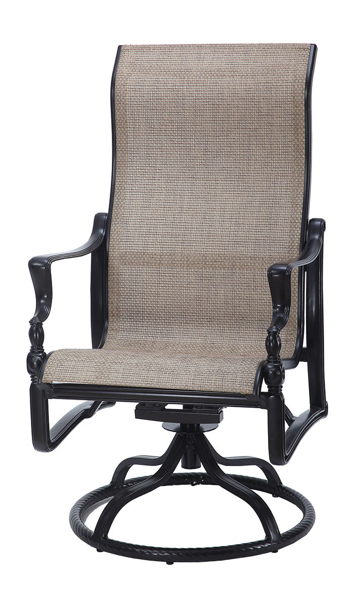 Gensun Bel Air Sling High Back Swivel Rocker in Midnight Gold