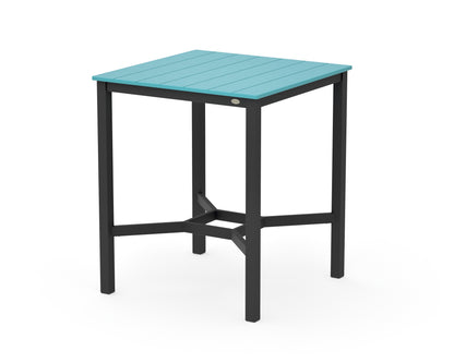 POLYWOOD Main Street 36 x 36 Bar Table in Black / Aruba