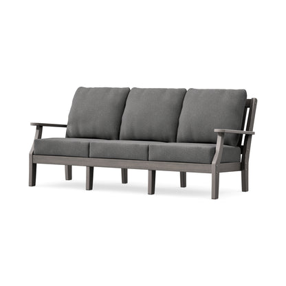 POLYWOOD Chinoiserie Deep Seating Sofa in Driftwood / Ash Charcoal