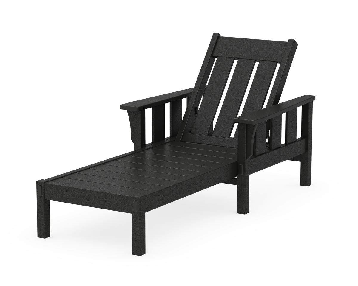 POLYWOOD Acadia Chaise Lounge in Black
