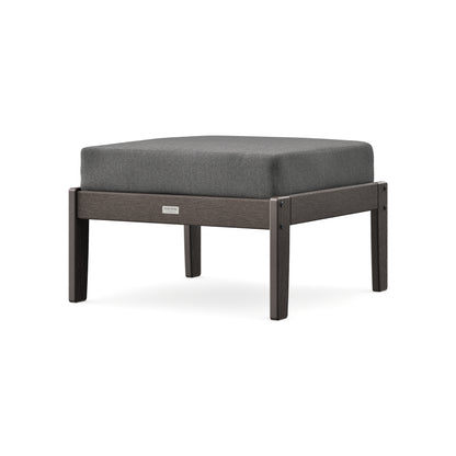 POLYWOOD Cottage Deep Seating Ottoman in Vintage Coffee / Ash Charcoal