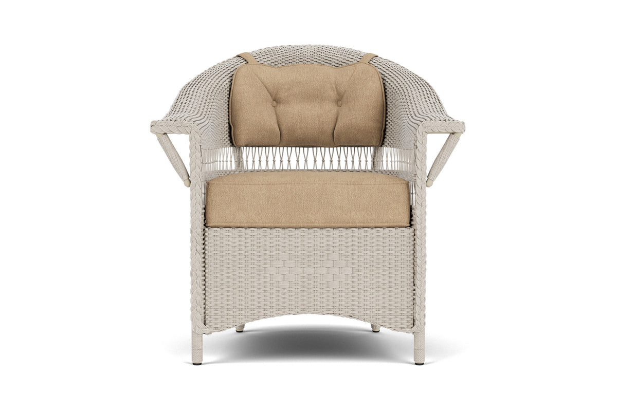 Lloyd Flanders Nantucket Dining Armchair in Linen with Hayden Sand fabric