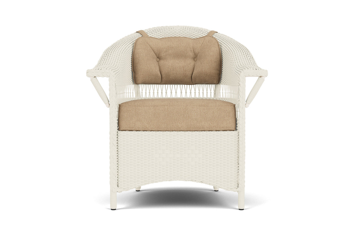 Lloyd Flanders Nantucket Dining Set in Ivory with Hayden Sand fabric