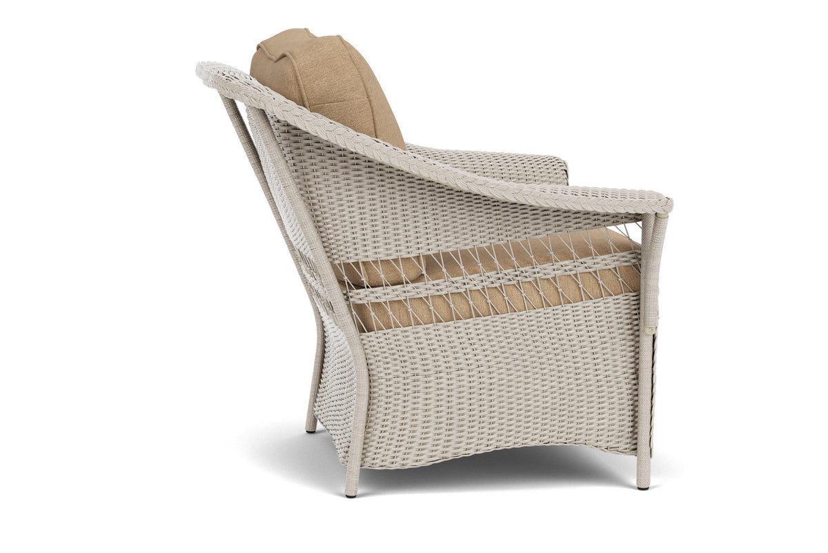 Lloyd Flanders Nantucket Lounge Chair in Linen with Hayden Sand fabric, view 5