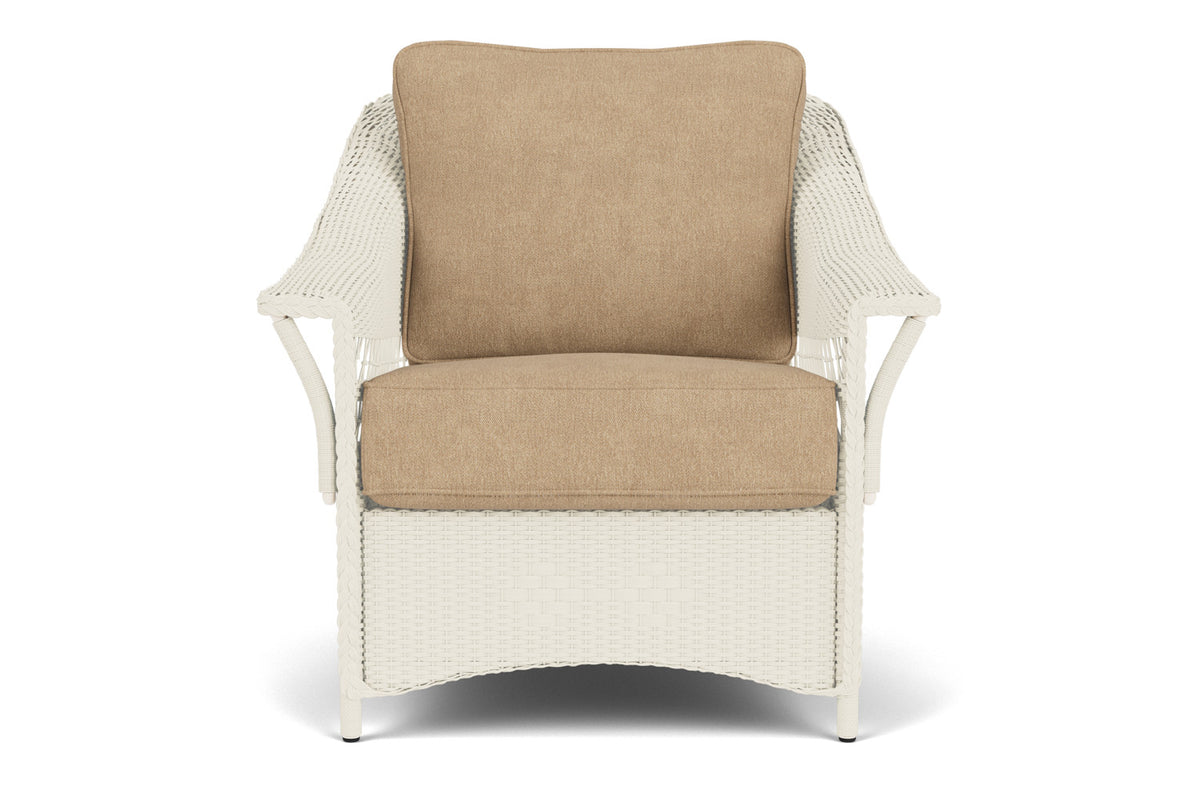 Lloyd Flanders Nantucket Lounge Chair in Ivory with Hayden Sand fabric