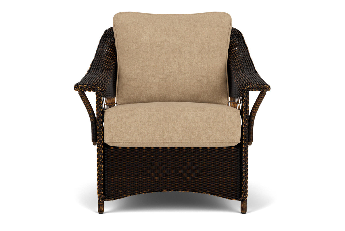 Lloyd Flanders Nantucket Lounge Chair in Mink with Hayden Sand fabric