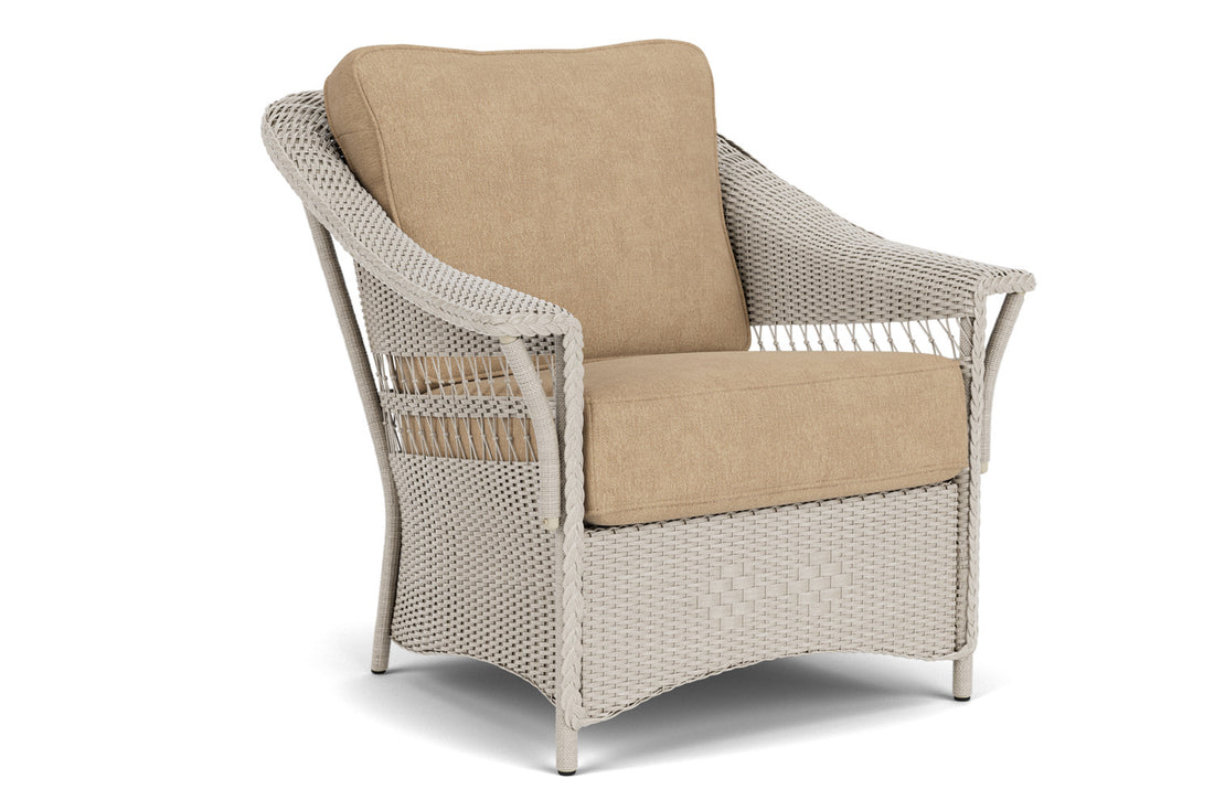 Lloyd Flanders Nantucket Lounge Chair in Linen with Hayden Sand fabric, view 2
