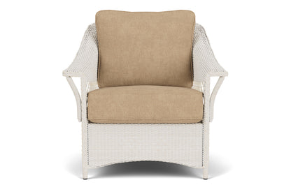 Lloyd Flanders Nantucket Lounge Chair in Antique White with Hayden Sand fabric