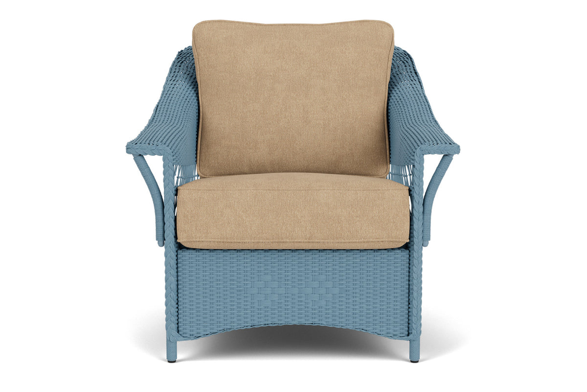 Lloyd Flanders Nantucket Lounge Chair in Stillwater with Hayden Sand fabric