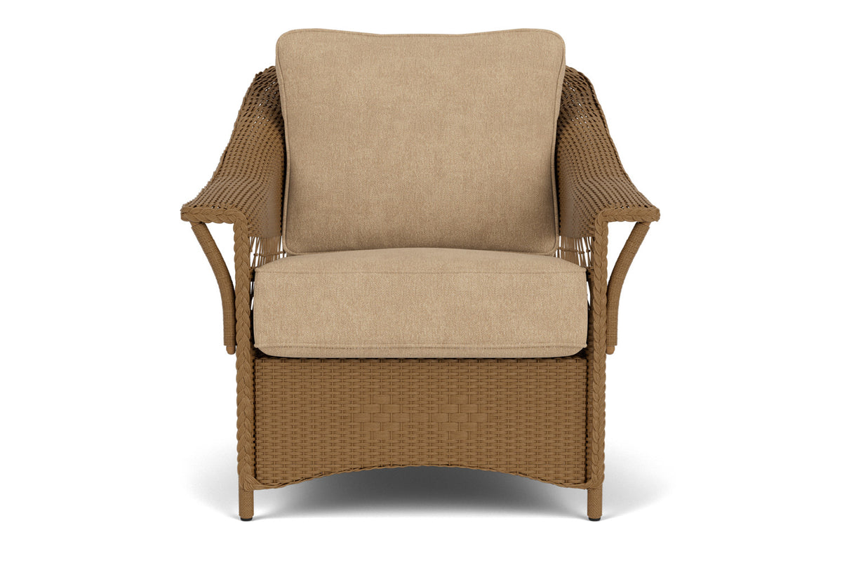Lloyd Flanders Nantucket Lounge Chair in Hickory with Hayden Sand fabric