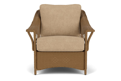 Lloyd Flanders Nantucket Lounge Chair in Hickory with Hayden Sand fabric