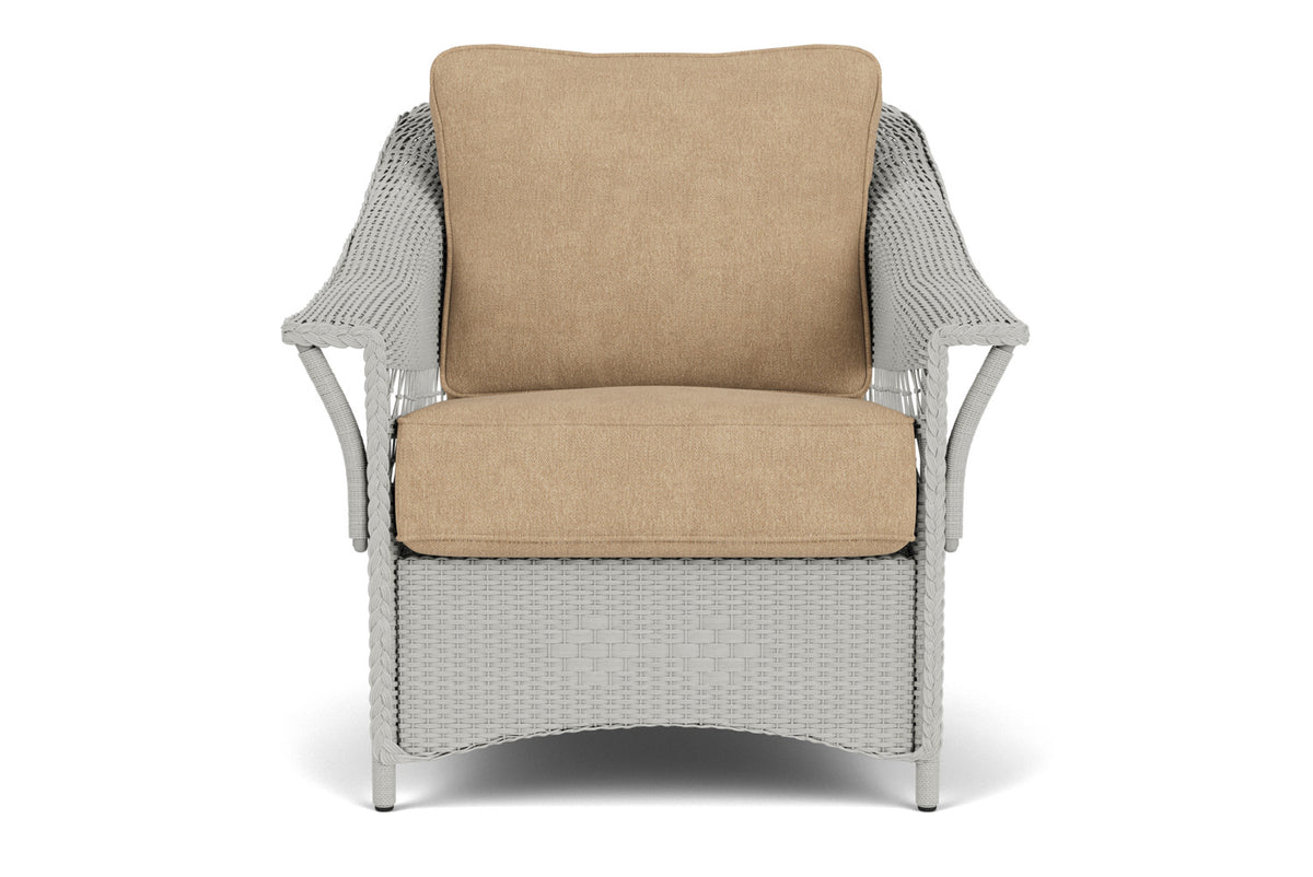 Lloyd Flanders Nantucket Lounge Chair in Platinum with Hayden Sand fabric