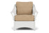Lloyd Flanders Nantucket Lounge Chair in Matte White with Hayden Sand fabric