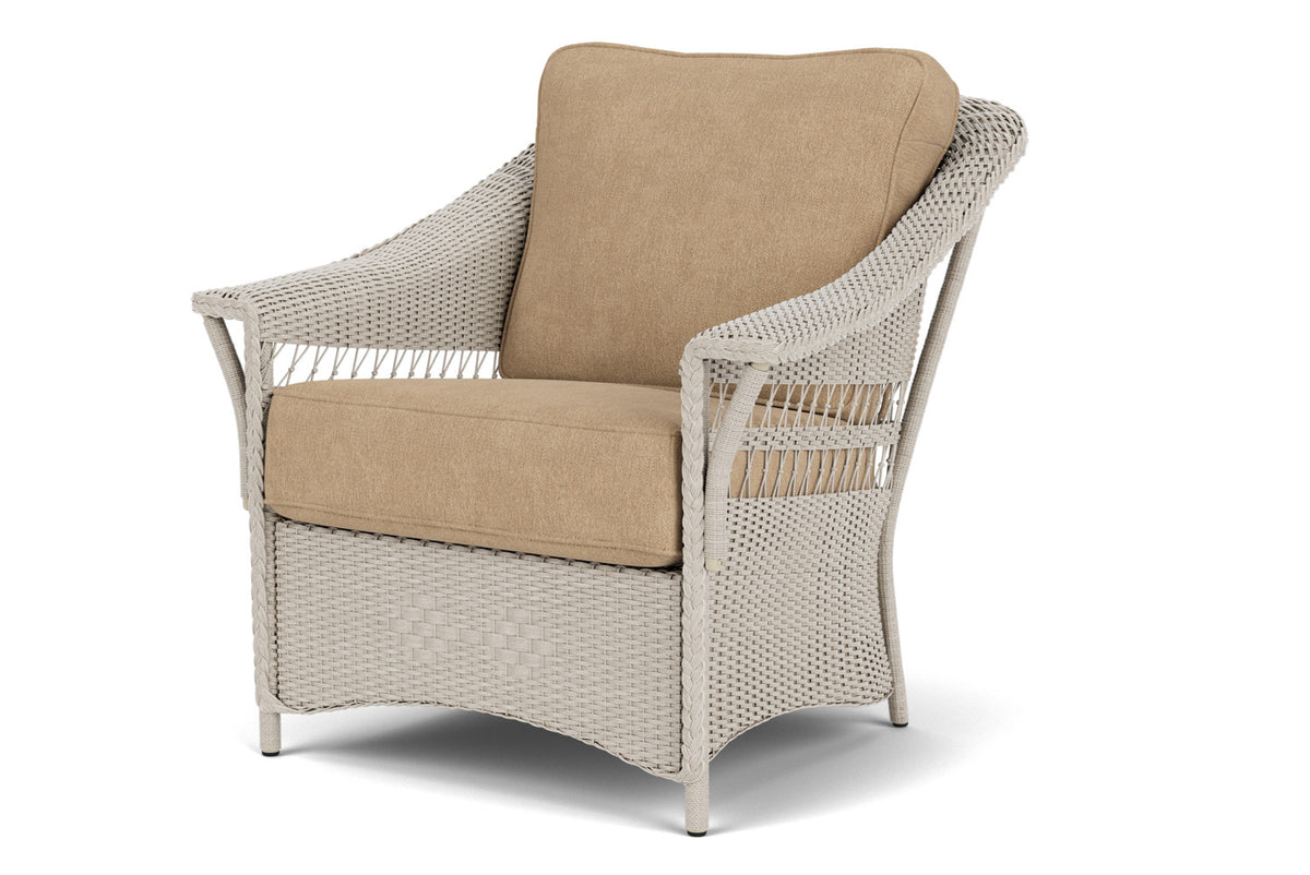 Lloyd Flanders Nantucket Lounge Chair in Linen with Hayden Sand fabric, view 10