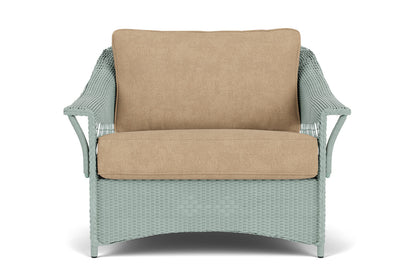 Lloyd Flanders Nantucket Chair and a Half in Sea Glass with Hayden Sand fabric
