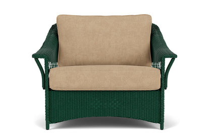 Lloyd Flanders Nantucket Chair and a Half in Woodland with Hayden Sand fabric
