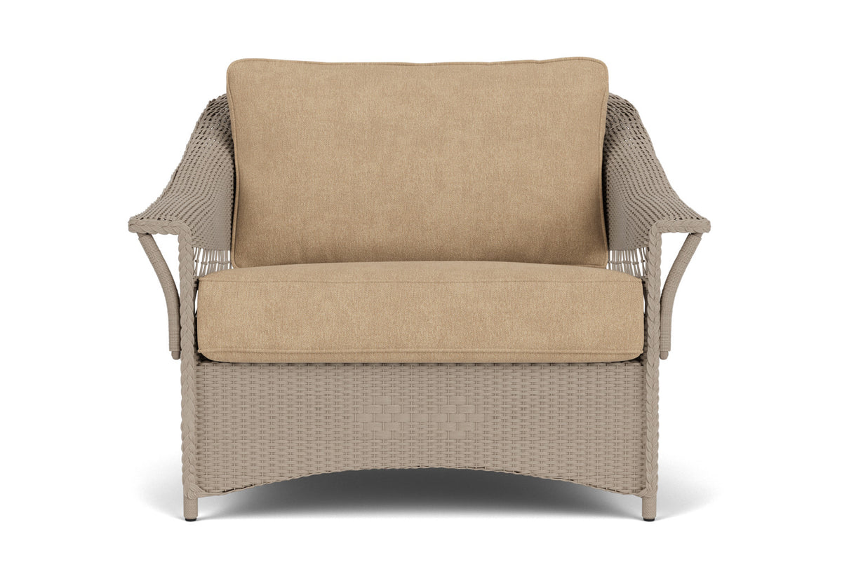 Lloyd Flanders Nantucket Chair and a Half in French Beige with Hayden Sand fabric
