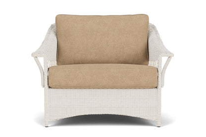 Lloyd Flanders Nantucket Chair and a Half in Antique White with Hayden Sand fabric