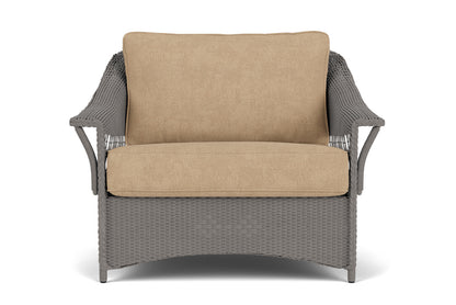Lloyd Flanders Nantucket Chair and a Half in Pewter with Hayden Sand fabric