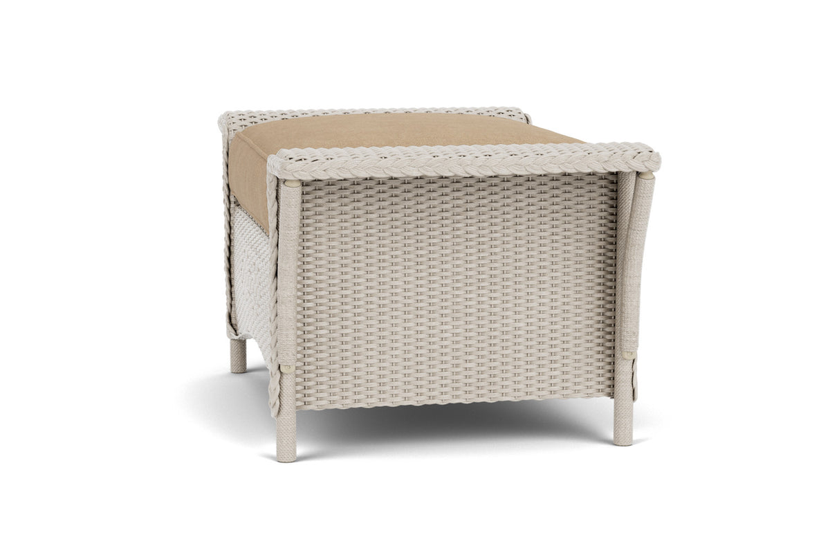 Lloyd Flanders Nantucket Ottoman in Linen with Hayden Sand fabric, view 5