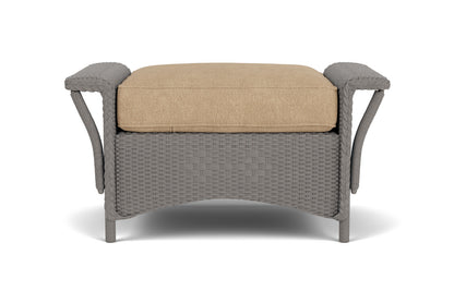 Lloyd Flanders Nantucket Ottoman in Pewter with Hayden Sand fabric