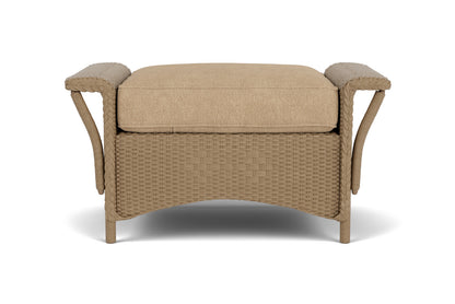 Lloyd Flanders Nantucket Ottoman in Fawn with Hayden Sand fabric