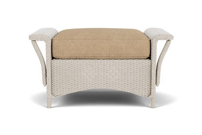 Lloyd Flanders Nantucket Ottoman in Linen with Hayden Sand fabric
