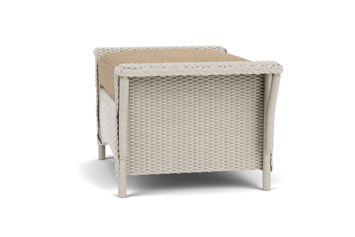 Lloyd Flanders Nantucket Ottoman in Linen with Hayden Sand fabric, view 9