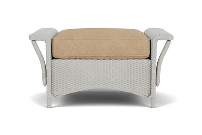 Lloyd Flanders Nantucket Ottoman in Platinum with Hayden Sand fabric