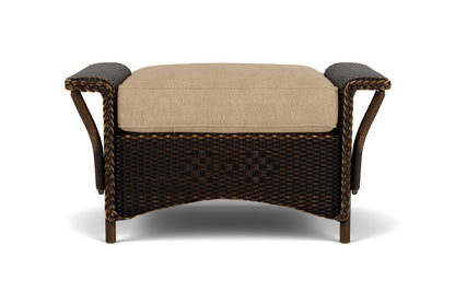 Lloyd Flanders Nantucket Ottoman in Mink with Hayden Sand fabric