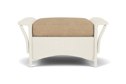 Lloyd Flanders Nantucket Ottoman in Ivory with Hayden Sand fabric