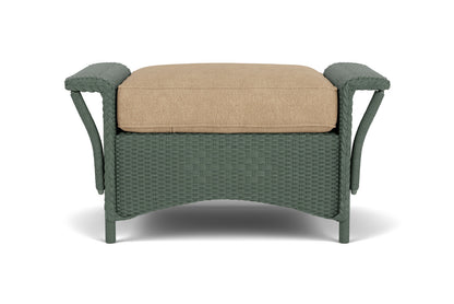 Lloyd Flanders Nantucket Ottoman in Spruce with Hayden Sand fabric