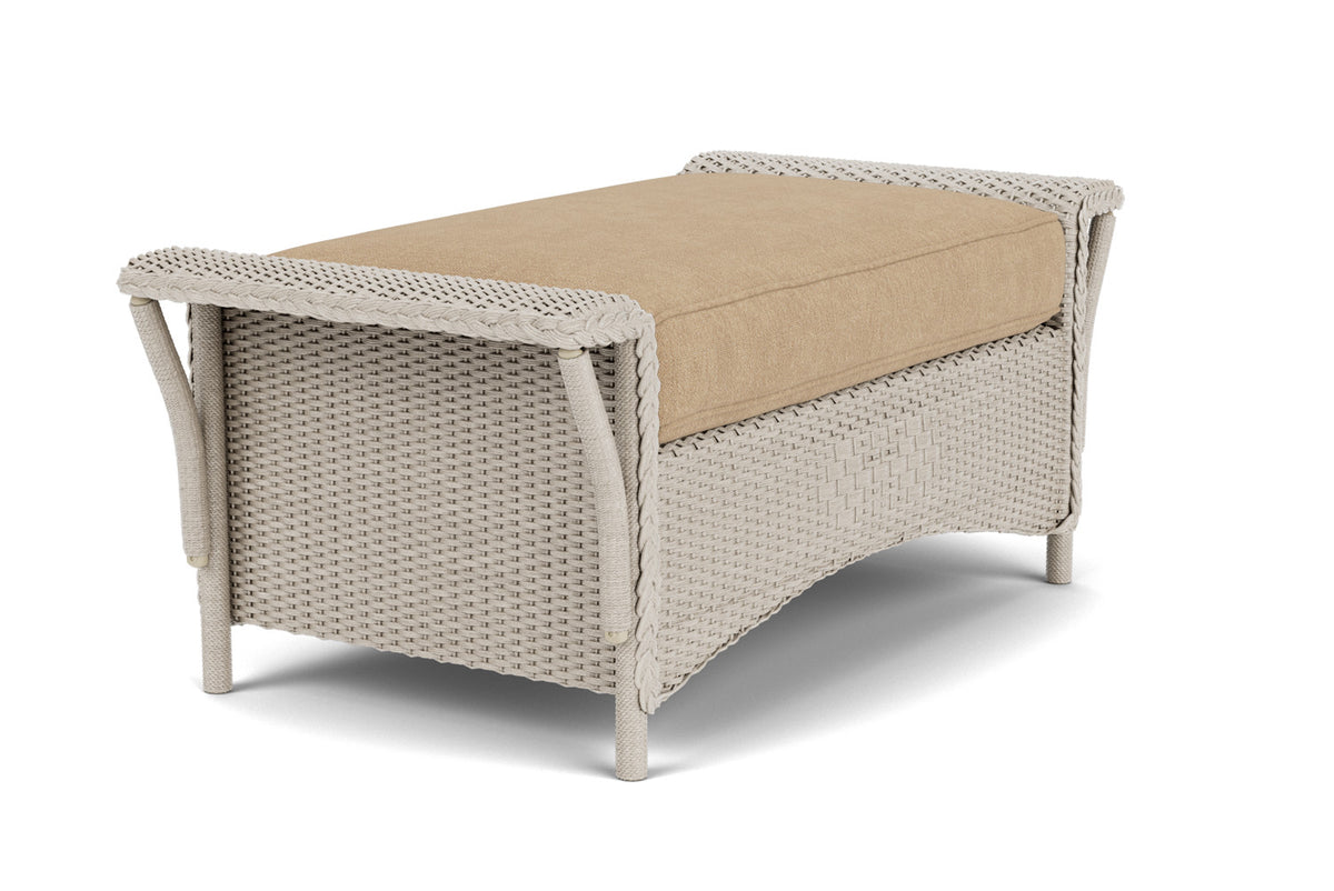 Lloyd Flanders Nantucket Large Ottoman in Linen with Hayden Sand fabric, view 8
