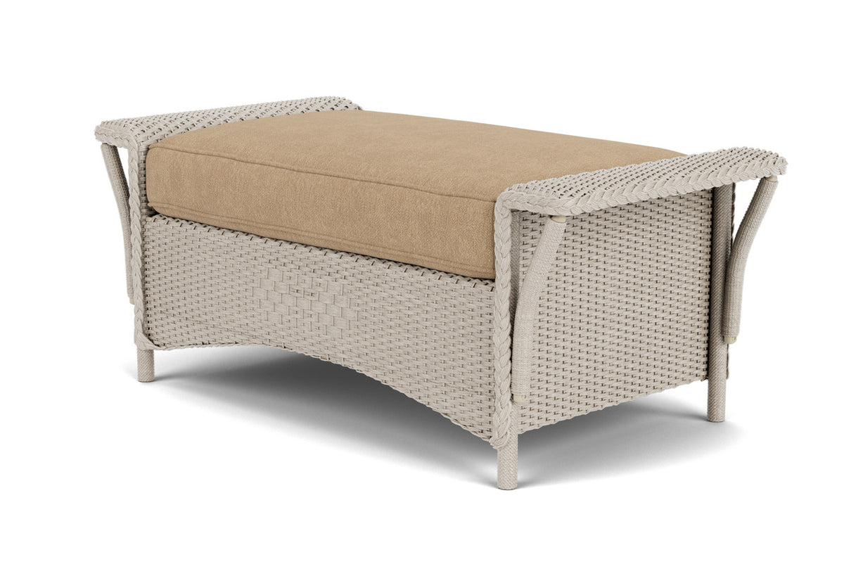 Lloyd Flanders Nantucket Large Ottoman in Linen with Hayden Sand fabric, view 6