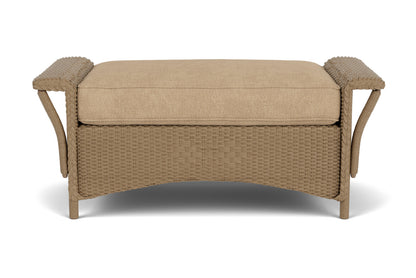 Lloyd Flanders Nantucket Large Ottoman in Fawn with Hayden Sand fabric