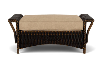 Lloyd Flanders Nantucket Large Ottoman in Mink with Hayden Sand fabric