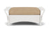Lloyd Flanders Nantucket Large Ottoman in White with Hayden Sand fabric