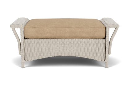 Lloyd Flanders Nantucket Large Ottoman in Linen with Hayden Sand fabric