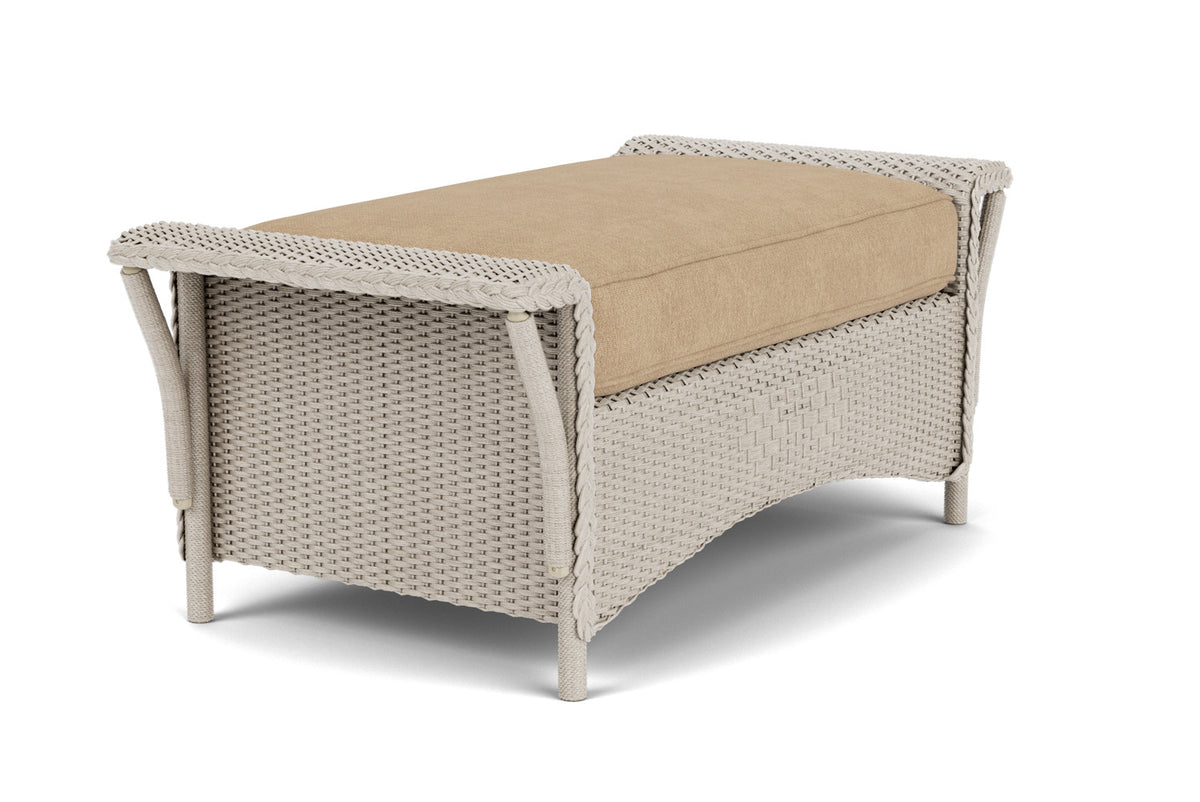 Lloyd Flanders Nantucket Large Ottoman in Linen with Hayden Sand fabric, view 3