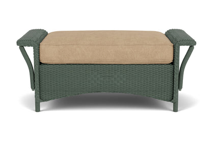Lloyd Flanders Nantucket Large Ottoman in Spruce with Hayden Sand fabric