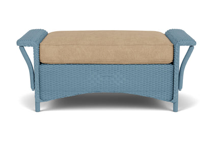 Lloyd Flanders Nantucket Large Ottoman in Stillwater with Hayden Sand fabric