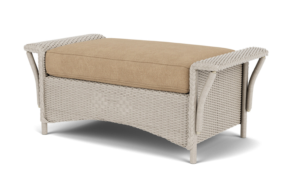 Lloyd Flanders Nantucket Large Ottoman in Linen with Hayden Sand fabric, view 10