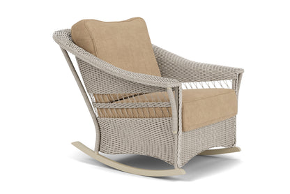 Lloyd Flanders Nantucket Lounge Rocker in Linen with Hayden Sand fabric, view 3