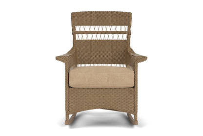 Lloyd Flanders Nantucket Porch Rocker in Fawn with Hayden Sand fabric
