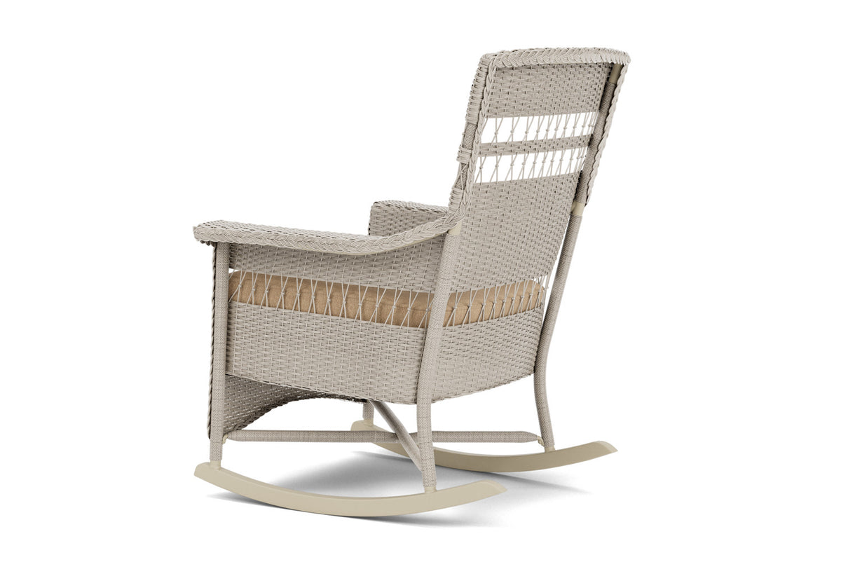 Lloyd Flanders Nantucket Porch Rocker in Linen with Hayden Sand fabric, view 8