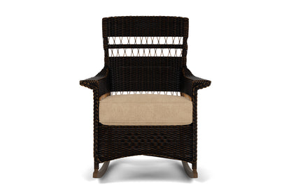 Lloyd Flanders Nantucket Porch Rocker in Mink with Hayden Sand fabric