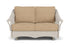 Lloyd Flanders Nantucket Loveseat Glider in Linen with Hayden Sand fabric