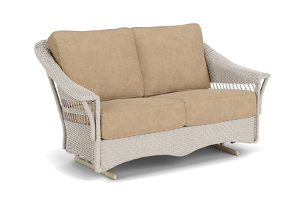 Lloyd Flanders Nantucket Loveseat Glider in Linen with Hayden Sand fabric, view 2