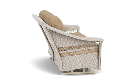 Lloyd Flanders Nantucket Loveseat Glider in Linen with Hayden Sand fabric, view 5